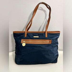 Michael Kors Navy Fabric Tote